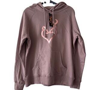 Browning Purple Rose Gold Pullover Hoodie Large NWT